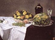 Edouard Manet Stilleben with melon and peaches Sweden oil painting artist